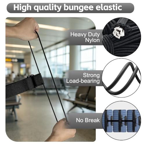 Luggage Straps for Suitcases, 2pc Luggage Strap and one Luggage Tags(Black) - image 3