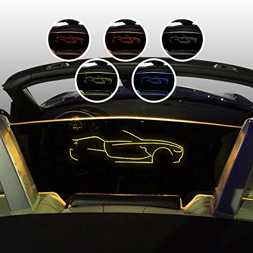 2002-2008 BMW Z4 Convertible Wind Screen - Control air flow, cut down turbulence, wind noise - Patented - Easy Install, Secure Mounting - Laser-Etched Design - Amber Lighting - Black Bracket