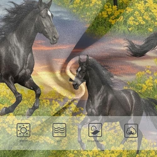 Toddler Panties, Black Horses Green Meadow Cotton Underwear for Girls, 2T–8 Years3