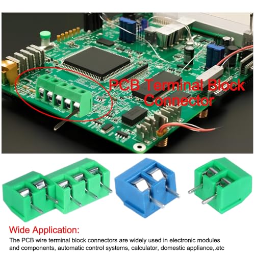 Connecteur de bornier à vis bloc de jonction PCB pas 5mm pas cher vert