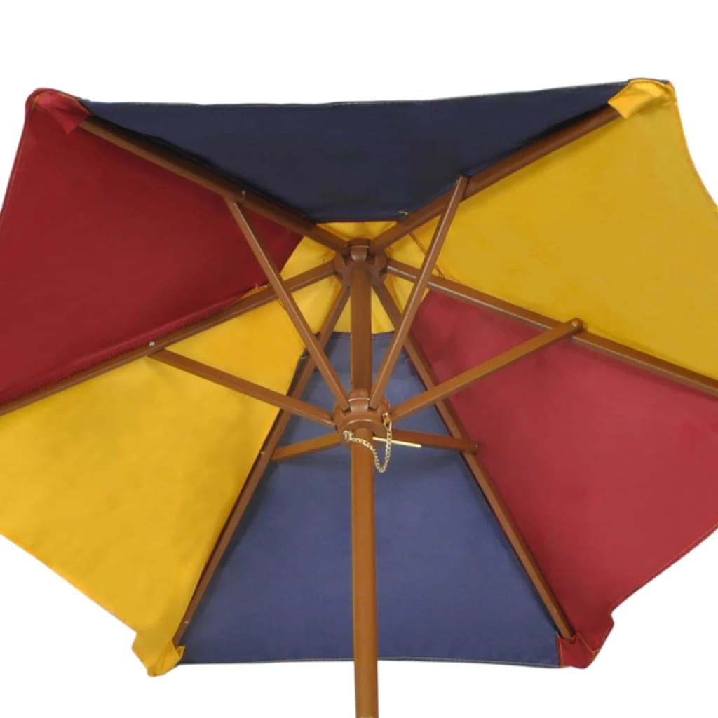 tavolo da esterno tavolo terrazzo Tavolino da salotto Terrace Tavolo e Panchine per Bambini con Parasole Legno Multicolore Adatto per giardini, terrazze e balconi