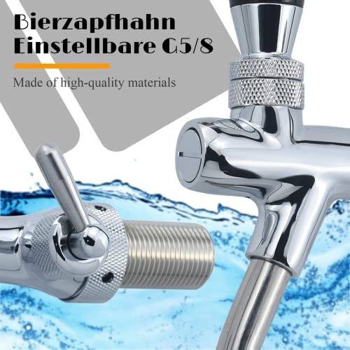 Aiyomi G5/8 Verstellbarer Bierhahn Einstellbare Bierzapfhahn Chrome Bier Zapfhahn für Hause Bier Bar Restaurants