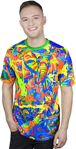 aofmoka Neon Athletic Emoji New Dance Stage Nature Abstract Fluorescent Tshirt