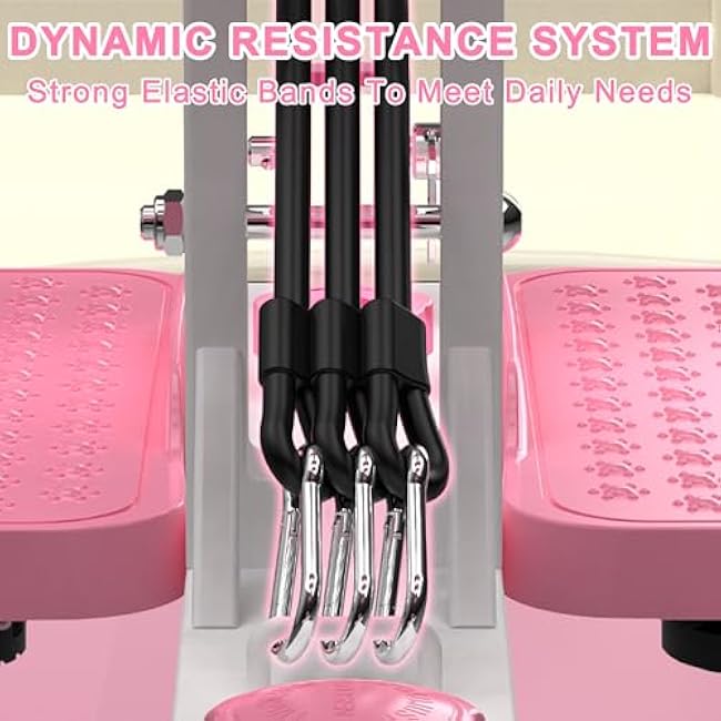 Space-Saving Pink Deep Squat Trainer - Adjustable Resistance Bands, Ergonomic Design for Glutes & Legs, Home Gym Ready