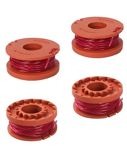 4Pcs Replacement Strimmer Line Compatible with Worx, WA0010 Strimmer Wire Lawn Mower Strimmer Spool Grass Trimmer Spool Replacement Trimmer Spool Lawn Mower Line