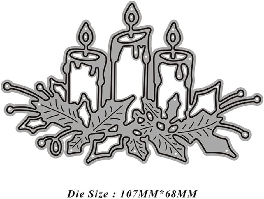 Miniatura 2 de JIHFOHHA Troquel de corte de velas para cumpleaños, Navidad, troqueles de metal para bricolaje, álbumes de recortes, papel decorativo, manualidades,