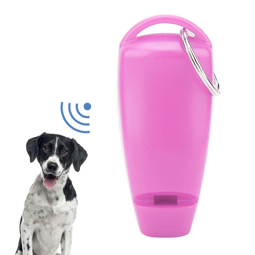 Akozon Zerodis Trener Zwierzęcy Keyring, Puppy Clicker Whistle Dog Training Obedience Cat Pomoc Kliknij i Tool Guide dla psów (różowy) (Pink)