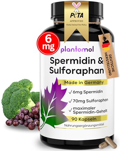 Spermidin Kapseln hochdosiert mit Sulforaphan - Spermidin 6mg und 70mg...
