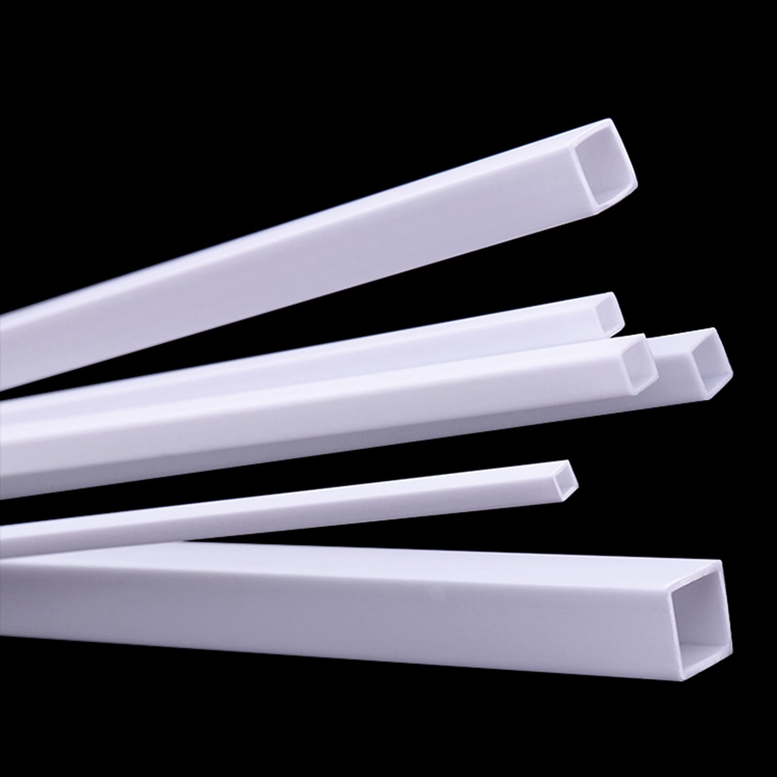 10 szt. rurek kwadratowych ABS, plastikowa rurka modelarska, długość boku 2-10 mm, 500, odpowiednia do modeli architektonicznych(Side length 4mm)
