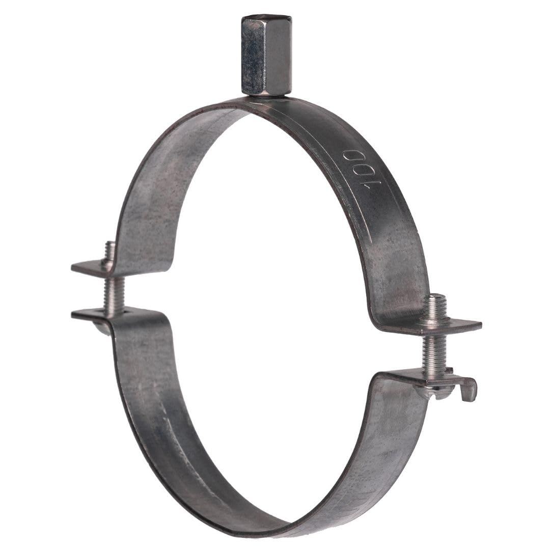 Lirast Silver Ø 100 Mm / 4 Inch Steel Pipe Bracket/Clamp - Suspension Ring - Duct Holder