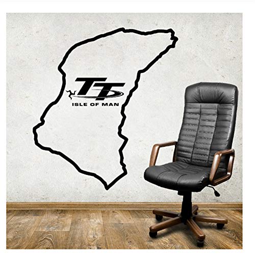 Moto Game Wall Isola di Man TT Track Wall Sticker Camera da letto Soggiorno Grande Racing Decal Kids Room Vinile Home Decor Art Murale 117x100cm