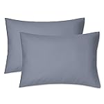 EXQ Home Toddler Pillowcases Zippered 13x18 Travel Pillow Case Set of 2, Small Pillow Case Fits Baby Pillow Sized 12x16, 13x18, Kids Pillowcases 2 Pack Machine Washable (Blue Grey)