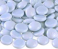 Vista 4 de KINGOU Gemas de vidrio planas/canicas/piedras/cuentas para relleno de jarrón, dispersión de mesa, juegos - 1 libra (17-19mm, aprox. 3/4")