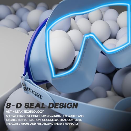 Image of KONEX Swimming Goggles | Kids | Big Frame | UV Lens | Anti-Fog | Blue