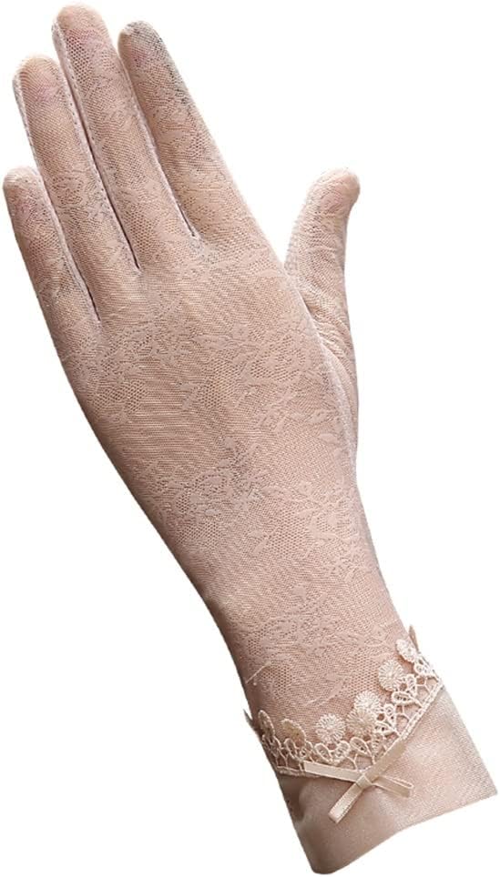 Gloves Women's Long Thin Lace Driving Ice Silk Breathable Elastic Korean Touch Screen