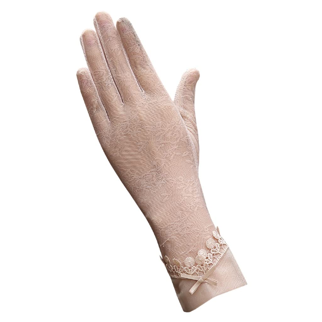 Gloves Women's Long Thin Lace Driving Ice Silk Breathable Elastic Korean Touch Screen