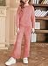 blibean Teen Girls Fall Clothes Set Tween Winter Athletic Outfits Girl Fashion Matching Sweatsuit Big Kids Cute Sweatshirt Sweatpants School Clothing Size 12 13 14 Years Old Pink