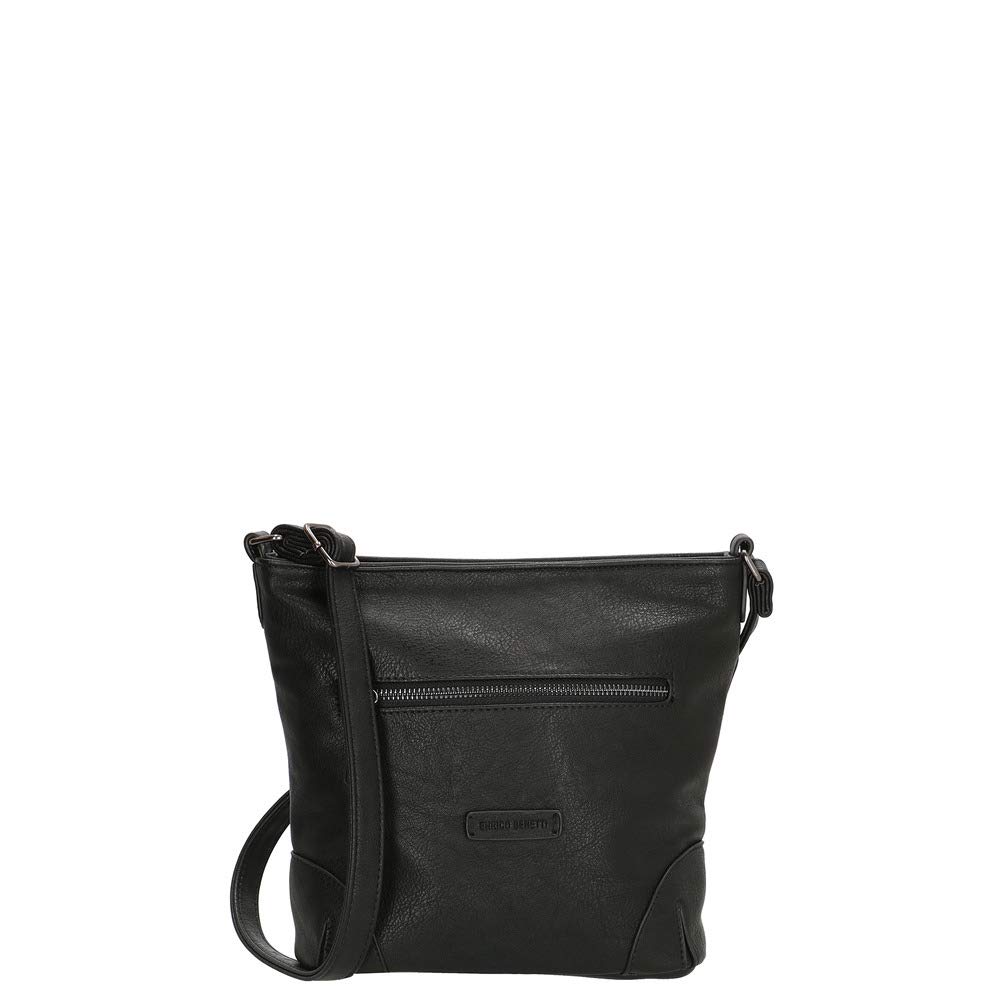 Vegan Leather Single Handle Shoulder Bag with Long Strap & Multiple Compartments - Genuine Faux Leather Handbag - 66437