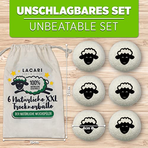Trocknerbälle von Lacari Home & Living, 6 Stück für Wäschetrockner