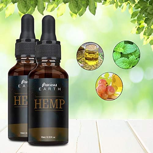 (2 Pack) Precious Earth Hemp Natural Oil (10000MG-10ML), High Strength Formula, Rich in Omega 3-6-9 & Vitamins, Vegan Friendly