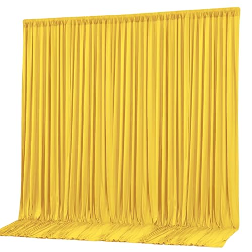 10x10ft Yellow Backdrop Curtain Panels for Parties - Wrinkle Free Polyester Photo Curtain Backdrop Wedding Back Drop Fabric Drapes for Party Decorations Background for Photography