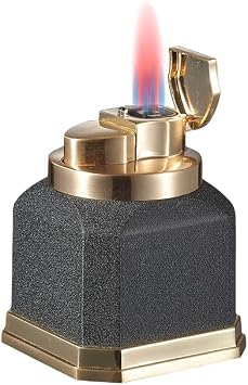 Visol Redferno Torch Lighter Quad Flame Refillable Gas Butane Lighter, Antique Metal Finish and Windproof Adjustable Flame Table Lighter Shipped Without Butane