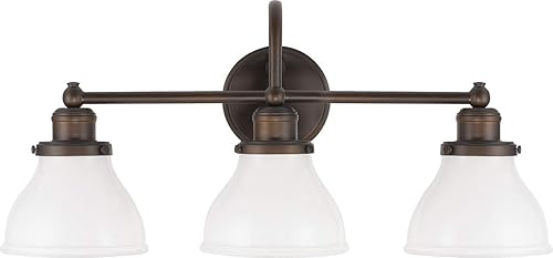 Miniatura 30 de Capital Lighting 8302BN-128 Baxter - Soporte de pared para tocador de baño, vidrio de leche, 2 luces, 200 vatios totales, 11 pulgadas de alto x 16