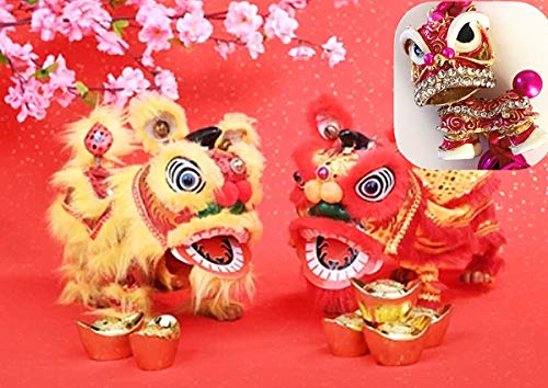 Jiamin 3D Lion Dance Good Luck Charm Gift Crystal Car Rear View Mirror Charms Car Charm & Home Decor Ornament (Pink) #TOP1