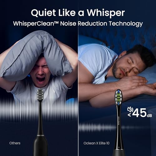 Oclean X Elite 10 Electric Toothbrush, Touchscreen, 12 Tracking Zones, 5 Brushing Modes with Gum Care, Sonic Toothbrush, 40 Days of Battery Life, Quiet 45 dB, Timer, Black Set - Image 6
