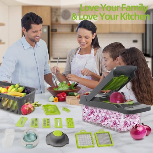 Vegetable Chopper Vegetable Cutter Mandoline Vegetable Slicer - Veggie Onion Potato Salad Food Chopper Manual-Veg Chopper and Dicer/Julienne- Kitchen Tools & Gadgets, Includes a Free Egg Cutter. - Image 4