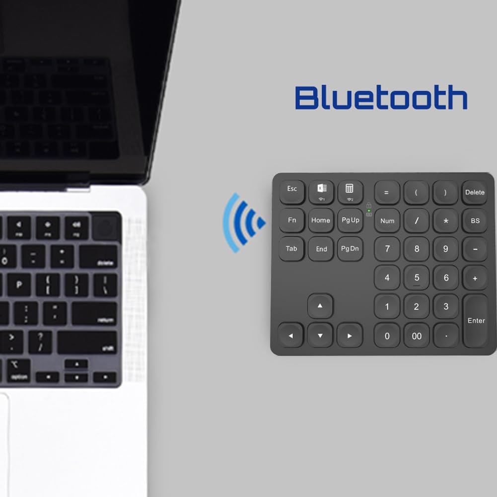 Double clavier numérique Bluetooth rechargeable, pavé numérique sans , pour ordinateur portable, clavier numérique Slinet-noir, facile à installer, facile à utiliser