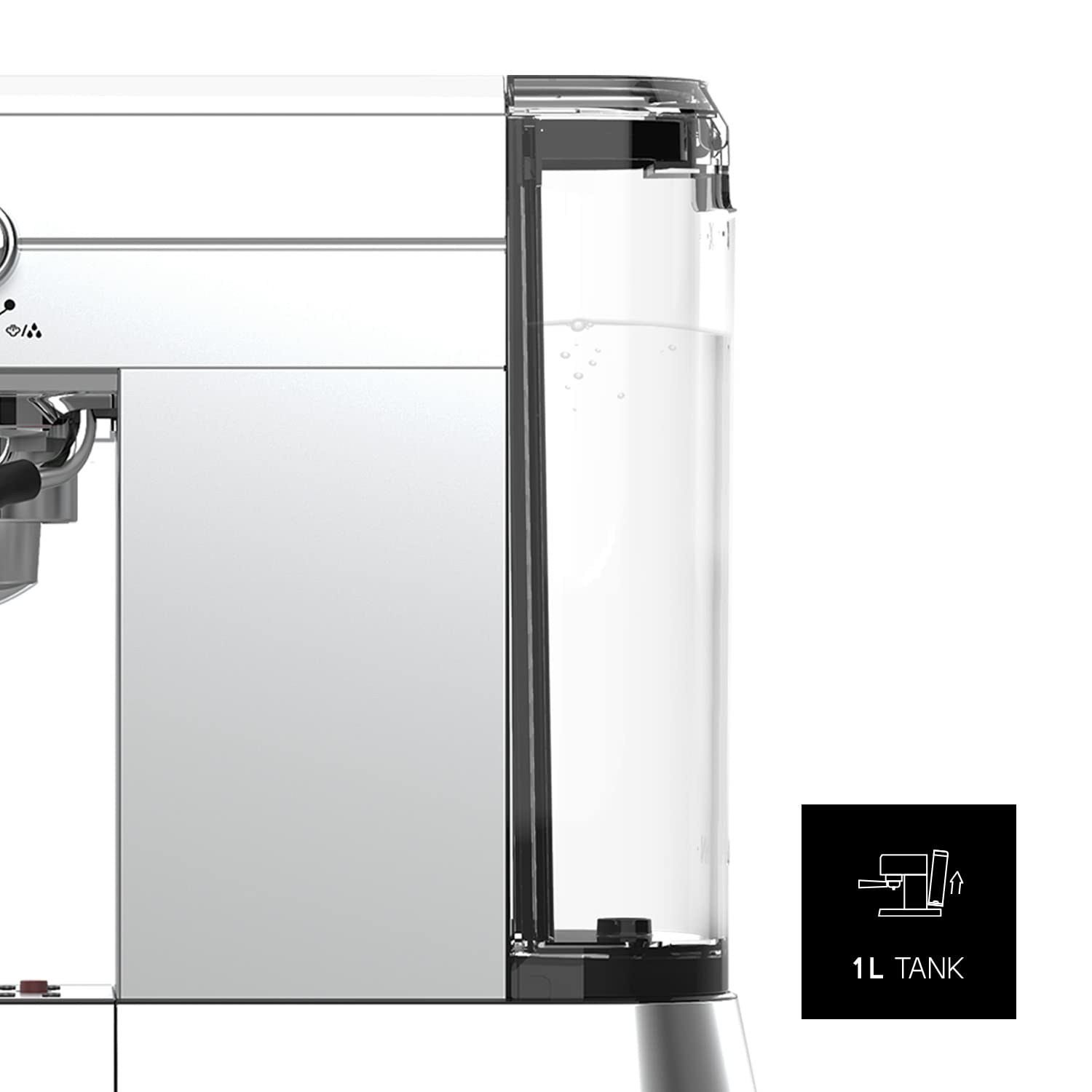 Taurus Cafetera Espresso Euforia, 1450W| 20 bares| Brazo portafiltros con doble salida | Depósito Extraíble 1L| Vaporizador orientable| Sistema thermoblock + Supreme Cream | Apto para tazas grandes