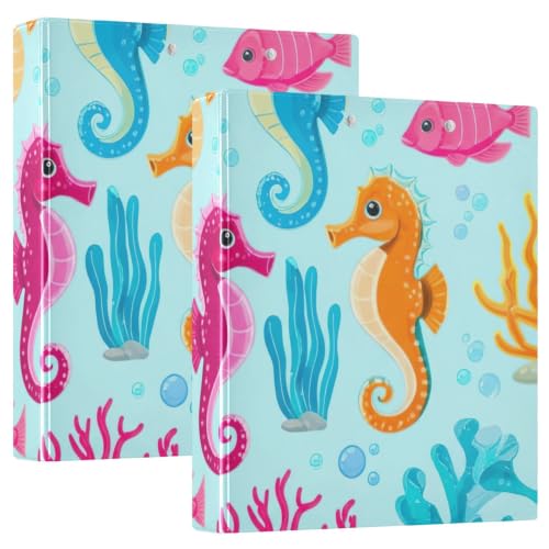 Classeur 3 anneaux bleu corail 3,8 cm flexible avec poches format standard