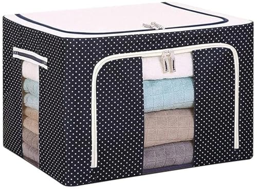 Image of Storage Box for clothes Cloth storage box wardrobe organizers (55 LTR Pack of 1, Blue Polka)