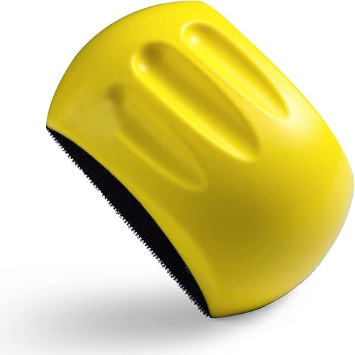 YDROWN Bloques de lijado a mano redondos y en forma de ratón para discos de gancho y bucle de 5 pulgadas ideales para carpintería restauración de