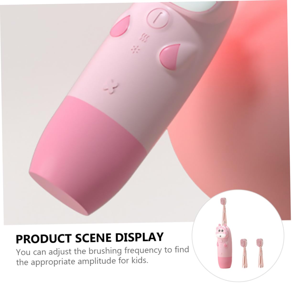 Cepillo de Dientes Eléctrico Sónico Resistente al Agua para Bebés y Niños Velocidad de Cepillado Ajustable, Set 1