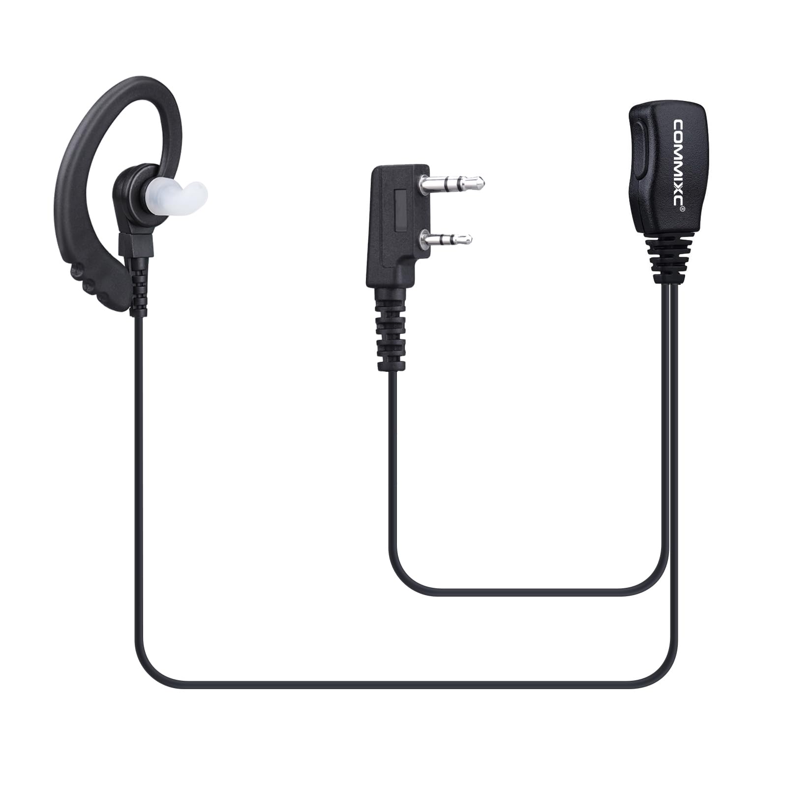 Auriculares walkie talkie de 2 pines con micro PTT paquete de 2 compatibles con Kenwood y Baofeng 8