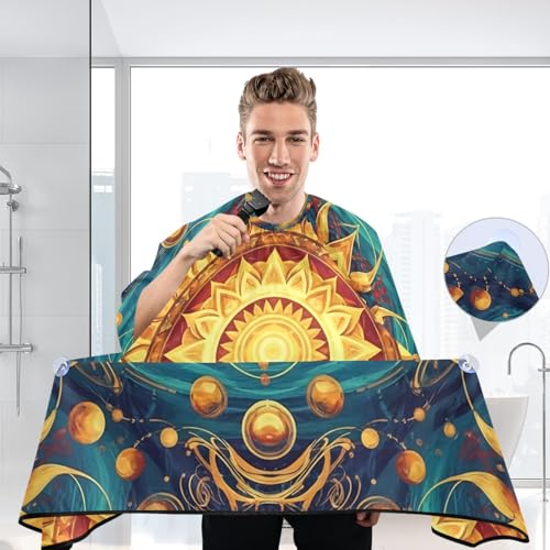 Capa profesional impermeable para corte de cabello Sun Mandala miniatura 6