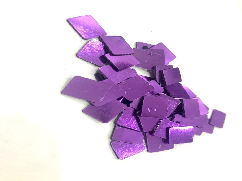 The Design Cart Purple Rectangular Plastic Sequins Without Hole (11x9 mm) for Making Bracelet,Necklace,Jewelry,Embroidery Work, Art & Craft, Package of 100 Gram Size 11 * 9mm MTC1871-2-92-image-18