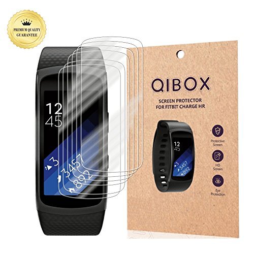 Samsung Gear Fit 2 Screen Protector (6-Pack), QIBOX Full Coverage Shatterproof and Anti-Bubble Screen Protector for Samsung Gear Fit2 (Gear Fit 2)