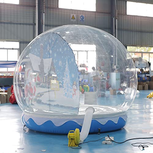 Sayok Christmas Decoration Inflatable Snow Globe Transparent Bubble Tent With Printed Background Blower And Pump, 9.84Ft #TOP4