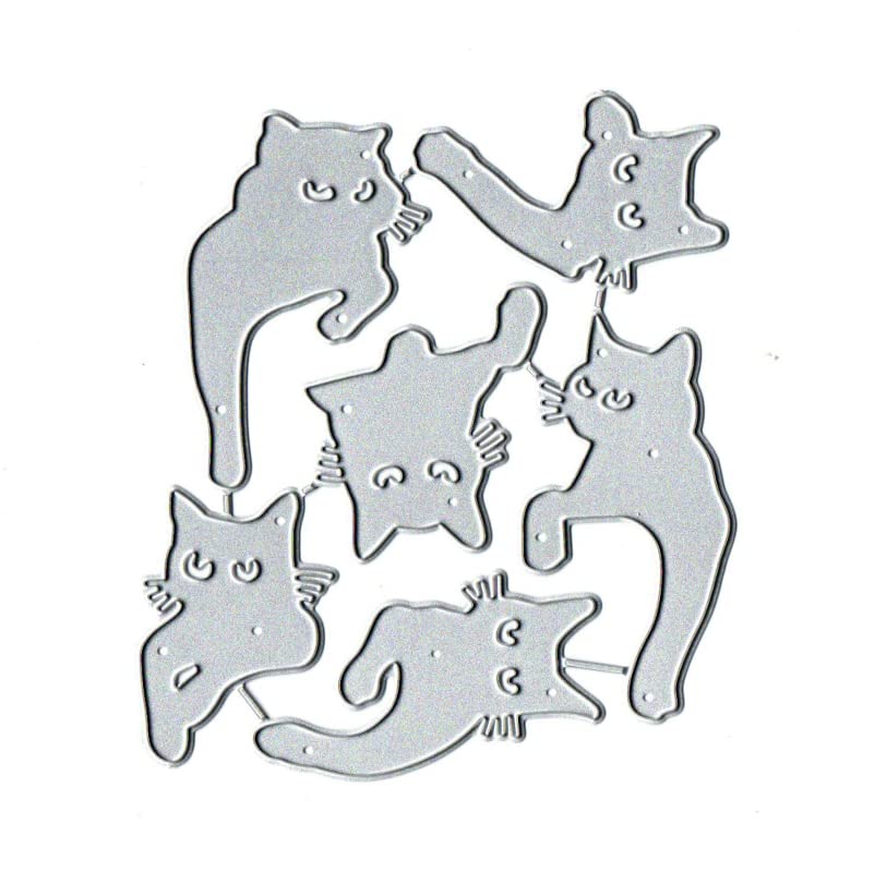 6 Fustelle In Metallo A Forma Di Gatti, Stencil Da Taglio, Animali