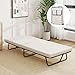 COSTWAY Lit Pliant 1 Personne 80x190 cm avec Matelas 7 cm, Lit d'Appoint Pliable Mousse à Mémoire de Forme, Structure Métallique à 4 roulettes, Gain de Place, Charge 120 kg, Fabriqué en Italie