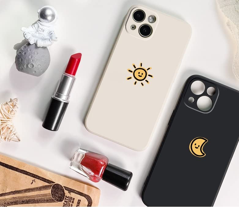 Amazon.co.jp: 可愛い スマホカバー 月 太陽 iPhone14用 シリコン