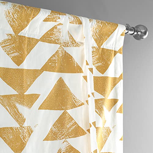 Image of HPD Half Price Drapes Room Darkening Tie Up Curtains 46 X 63 Inch Triad Printed Cotton Window Roll Up Balloon Curtain for Living Room, Kitchen PRTW-TUD35-63 (1 Panel), Triad Gold