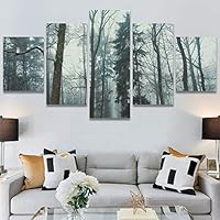 SIGNWIN 5 Panel Canvas Wall Art Rustic Woods for Home Decorations Ready to Hang - 60