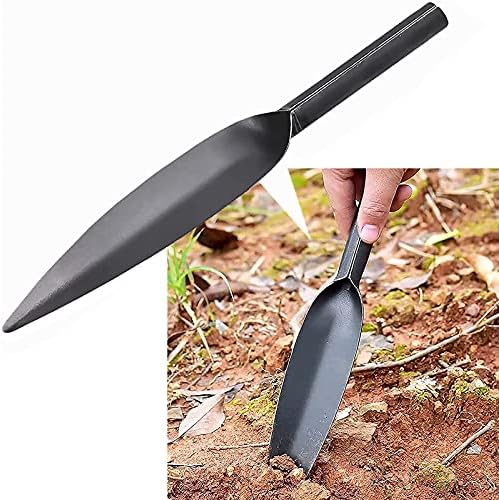CHENSF 12-inch Garden Trowel Tool Willow Leaf-Shaped Hand Shovel Garden Spade High-Carbon Steel Material One-Piece Forged Heavy Duty Tools Transplanting Digging Planting Weeding, Gray