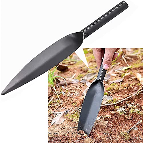 Chensf 12-Inch Garden Trowel Tool Willow Leaf-Shaped Hand Shovel Garden Spade High-Carbon Steel Material One-Piece Forged Heavy Duty Tools Transplanting Digging Planting Weeding, Gray #TOP1