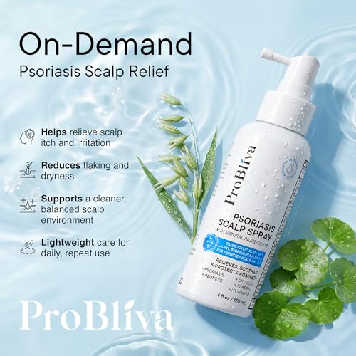 Image of ProBliva Anti Dandruff Shampoo & Spray Set for Scalp Care: Antifungal Shampoo & Scalp Treatment for Psoriasis, Folliculitis, Dandruff & Seborrheic Dermatitis - Relieves Itch, Dryness, Flaking