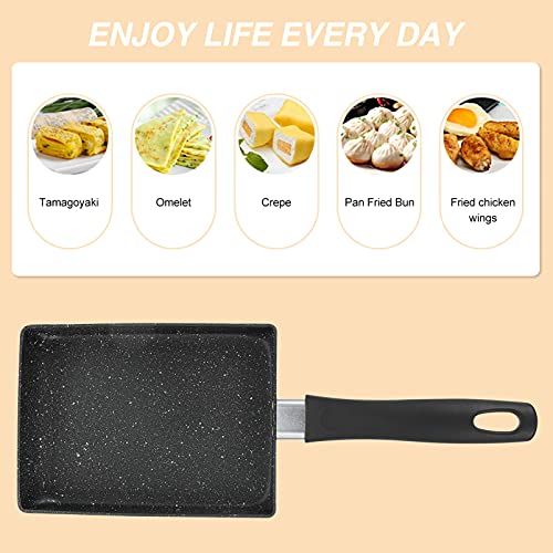HEMOTON Panela de Omelete Japonesa Tamagoyaki, Frigideira Retangular Antiaderente, Frigideira para O